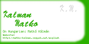 kalman matko business card